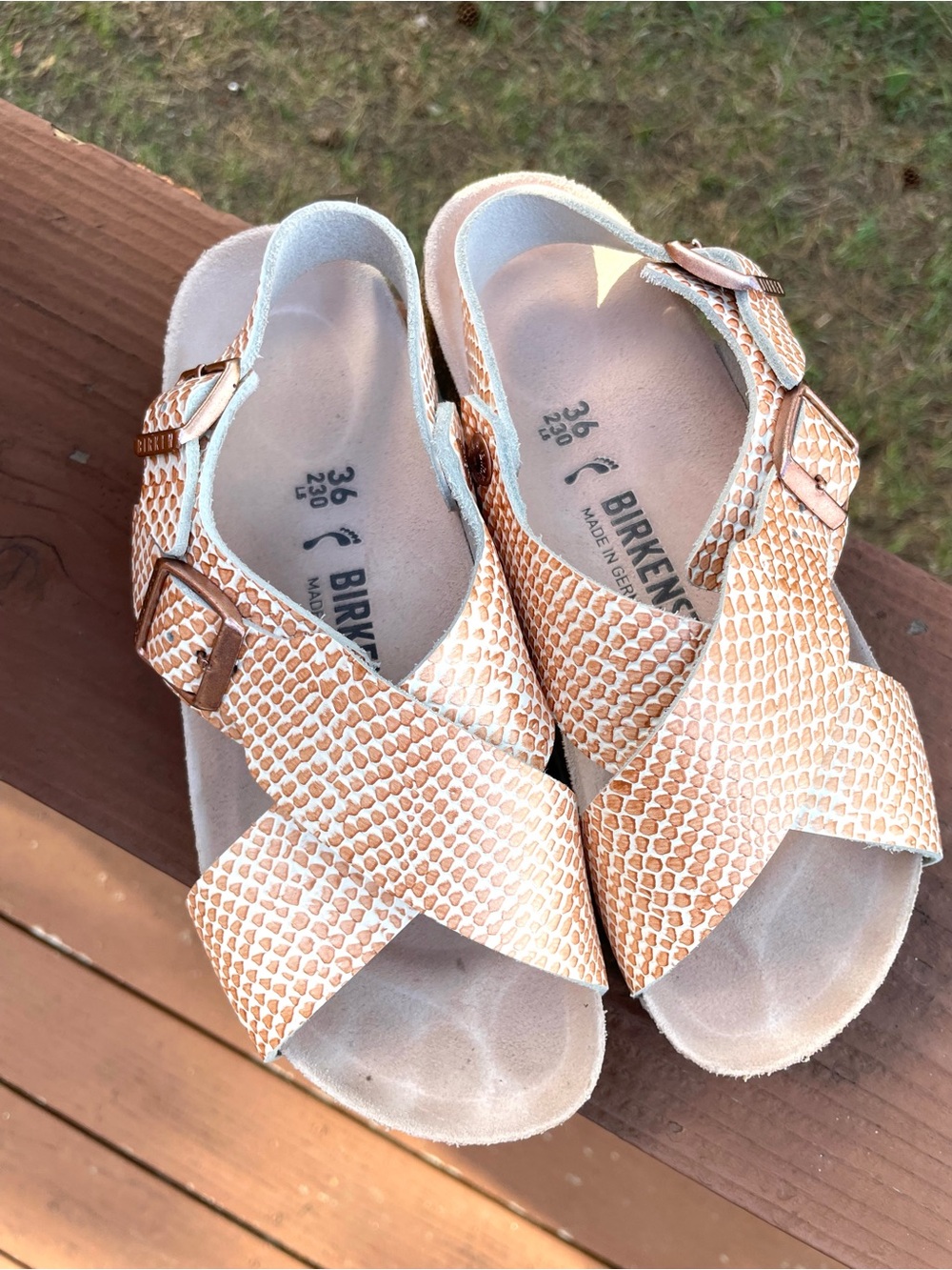 Birkenstock Tulum Mermaid Cream Metallic Backstrap Sandals (Regular Fit) Sz 36 - Picture 2 of 7